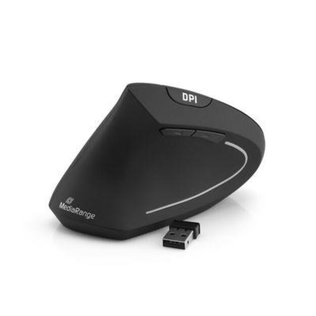 MOUSE USB OPTICAL WRL 6-BUTTON/LEFT BLACK MROS233 MEDIARANGE 3