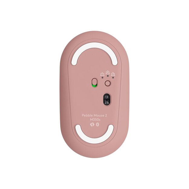 LOGITECH Pebble Mouse 2 M350s Mouse optical 3 buttons wireless Bluetooth 5.2 LE tonal rose