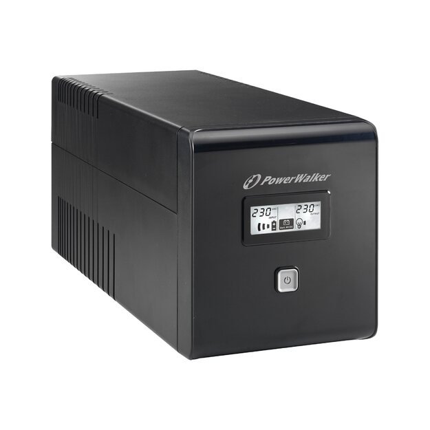 POWERWALKER VI 1000 LCD UPS Line-Interactive 1000VA 2x SCHUKO 2x IEC RJ11/RJ45 USB LCD