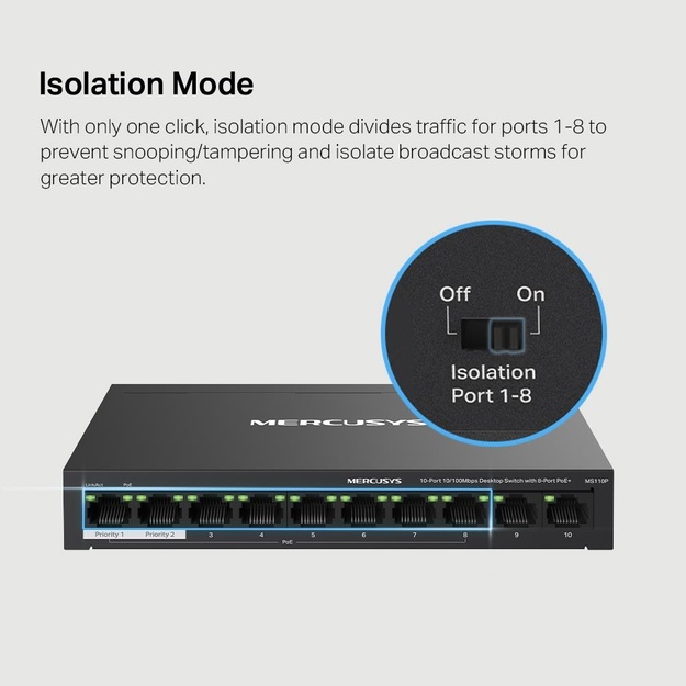 NET SWITCH 10PORT 10/100M/MS110P MERCUSYS