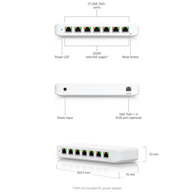 Switch|UBIQUITI|Ultra|USW-Ultra-210W (202W)|30 Watts|USW-ULTRA-210W