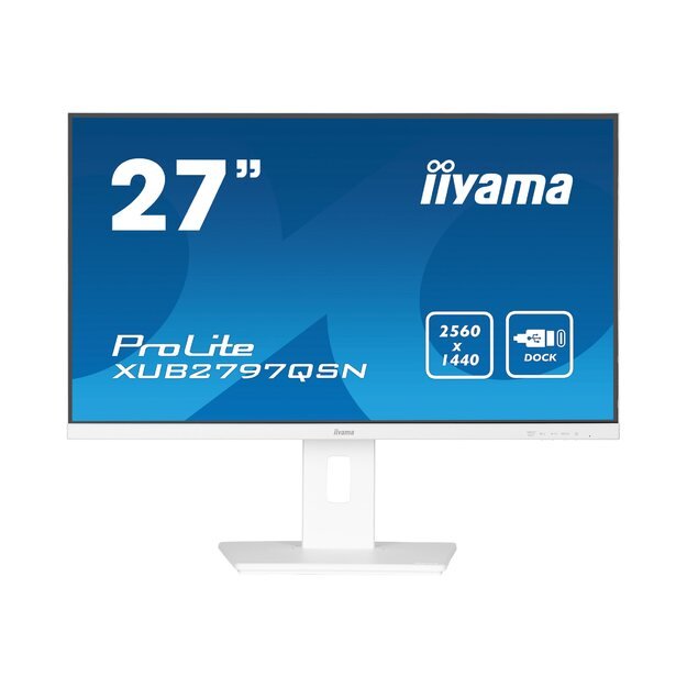 LCD Monitor|IIYAMA|27 |Business|Panel IPS|2560x1440|16:9|100Hz|Matte|1 ms|Speakers|Swivel|Pivot|Height adjustable|Tilt|Colour White|XUB2797QSN-W1