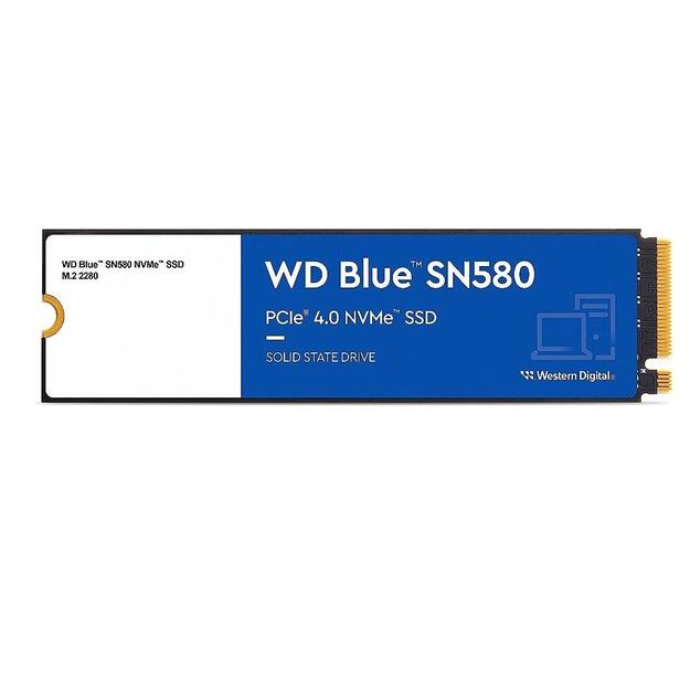 SSD|WESTERN DIGITAL|Blue SN580|2TB|M.2|PCIe Gen4|NVMe|TLC|Write speed 4150 MBytes/sec|Read speed 4150 MBytes/sec|2.38mm|TBW 900 TB|MTBF 1500000 hours|WDS200T3B0E