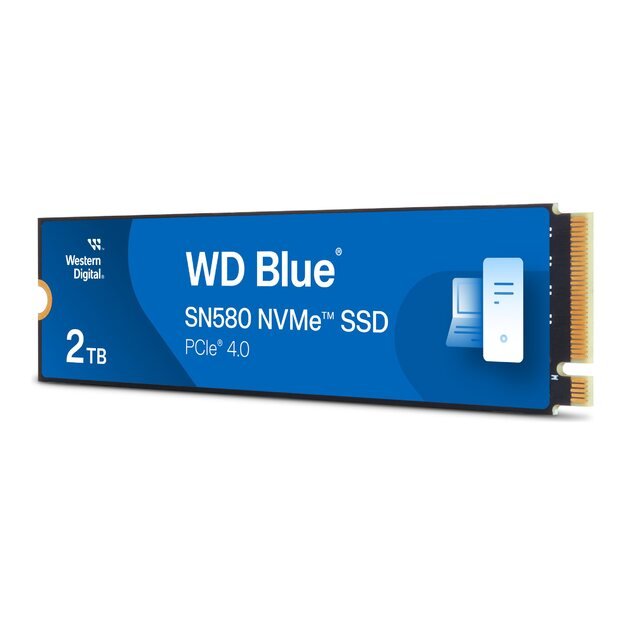 SSD|WESTERN DIGITAL|Blue SN580|2TB|M.2|PCIe Gen4|NVMe|TLC|Write speed 4150 MBytes/sec|Read speed 4150 MBytes/sec|2.38mm|TBW 900 TB|MTBF 1500000 hours|WDS200T3B0E