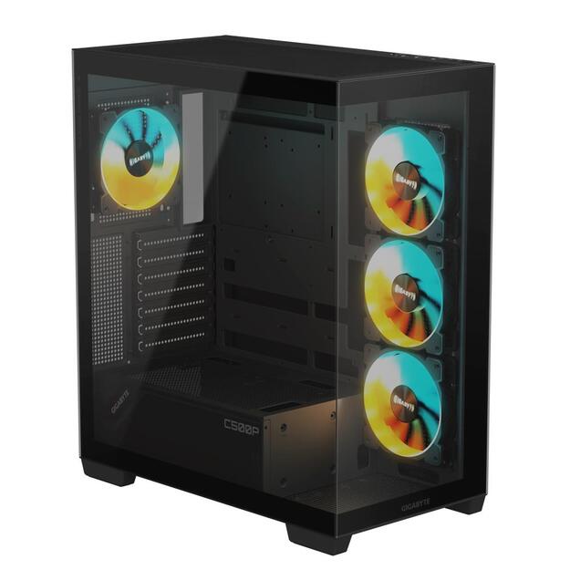 Case|GIGABYTE|GB-C500P ST|MidiTower|Case product features Transparent panel|ATX|MicroATX|MiniITX|Colour Black|GB-C500PST