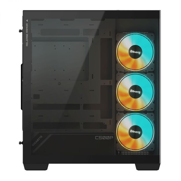Case|GIGABYTE|GB-C500P ST|MidiTower|Case product features Transparent panel|ATX|MicroATX|MiniITX|Colour Black|GB-C500PST 10