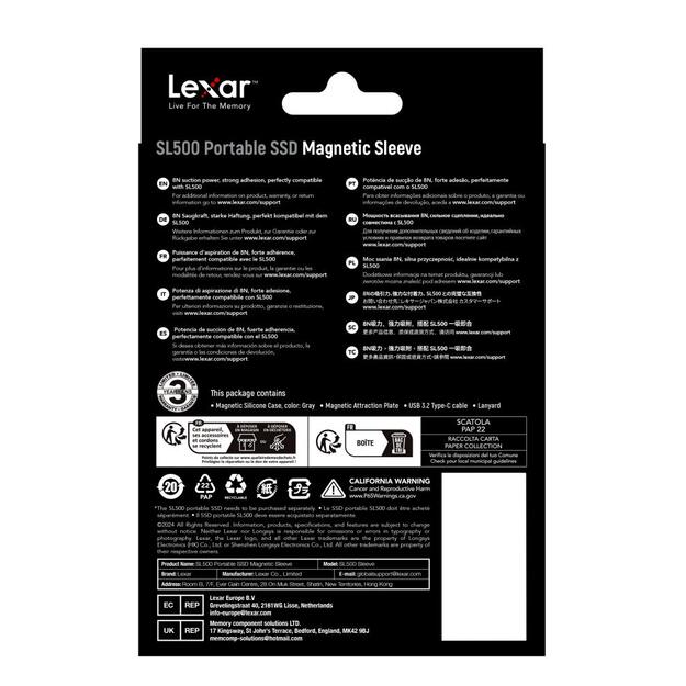 SSD ACC SLEEVE/LSL500XSLEEVE-RNBNG LEXAR