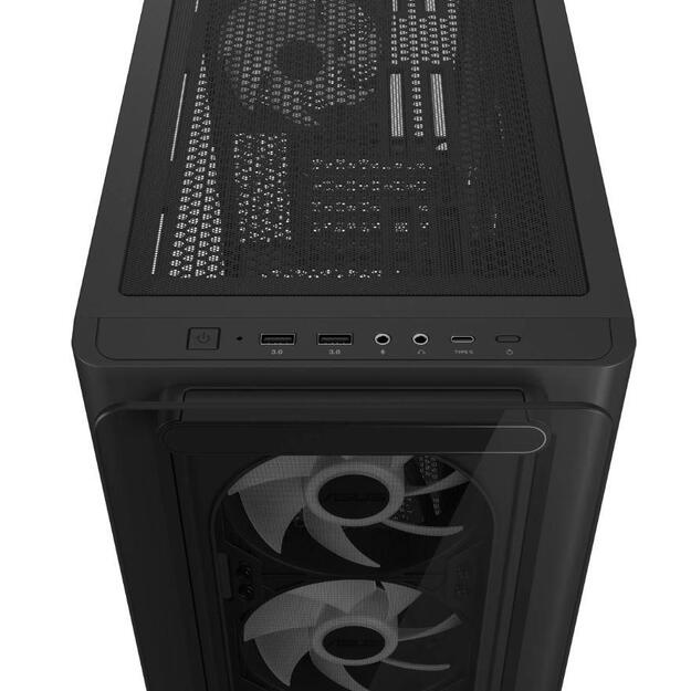 Case|ASUS|A23 PLUS|MidiTower|Case product features Transparent panel|MicroATX|MiniITX|Colour Black|A23PLUSTG/ARGBBLACK