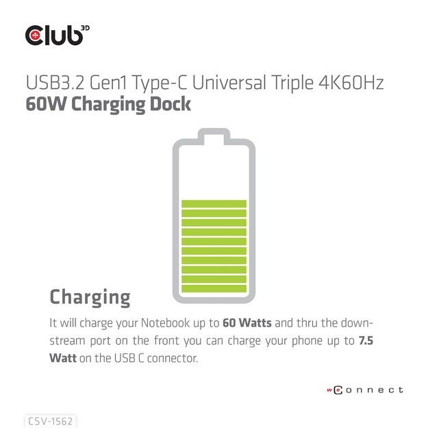 NB ACC DOCKING STATION/USB-C 60W CSV-1562 CLUB3D