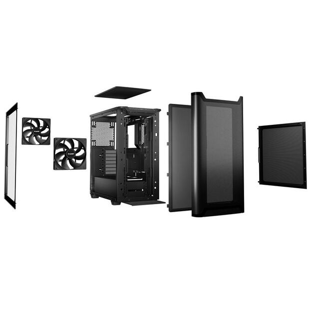 Case|BE QUIET|PURE BASE 501|MidiTower|Not included|ATX|MicroATX|MiniITX|Colour Black|BGW74