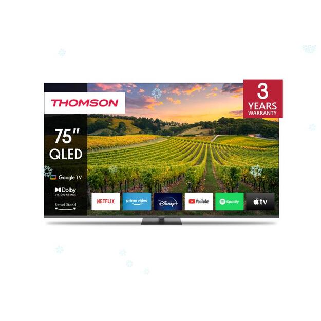 TV Set|THOMSON|75 |4K/Smart|QLED|3840x2160|Bluetooth|Google TV|75QG5C14