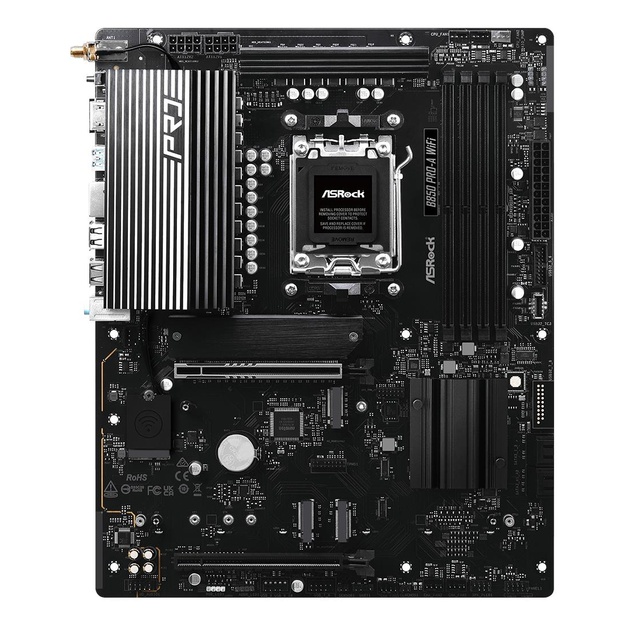 Mainboard|ASROCK|AMD B850|SAM5|ATX|Memory DDR5|Memory slots 4|1xPCI-Express 4.0 16x|1xPCI-Express 5.0 16x|1xM.2|1xHDMI|1xAudio-In|1xAudio-Out|1xMicrophone|6xUSB 2.0|4xUSB 3.2|1xUSB-C|1xRJ45|B850PRO-AWIFI