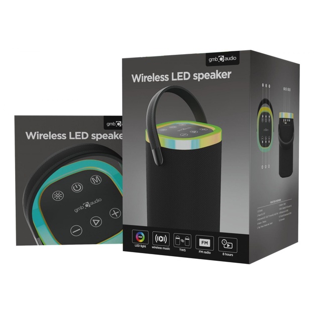 Portable Speaker|GEMBIRD|Portable/Wireless|Bluetooth|SPK-BT-LED-06