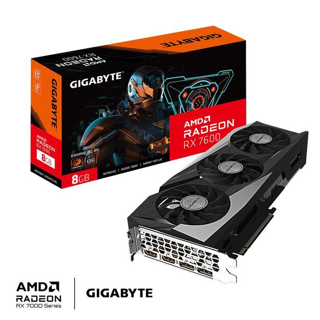 Graphics Card|GIGABYTE|AMD Radeon RX 7600|8 GB|GDDR6|128 bit|PCIE 4.0 16x|2xHDMI|2xDisplayPort|GV-R76GAMINGOC-8GD1.1 17