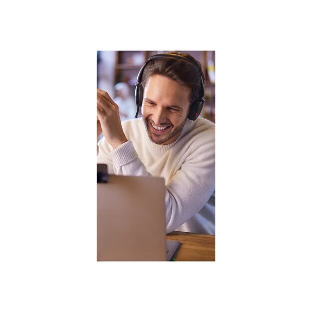 JABRA Evolve2 65 Flex UC Stereo Headset on-ear Bluetooth wireless active noise cancelling USB-C black Optimised for UC 19