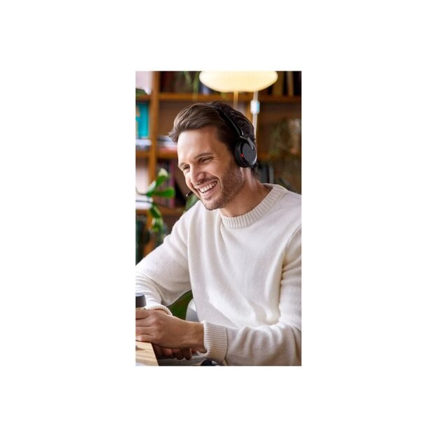 JABRA Evolve2 65 Flex UC Stereo Headset on-ear Bluetooth wireless active noise cancelling USB-C black Optimised for UC 18