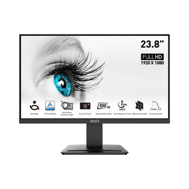 LCD Monitor|MSI|PRO MP2412|23.8 |Business|Panel VA|1920x1080|16:9|100Hz|Matte|4 ms|Tilt|Colour Black|PROMP2412