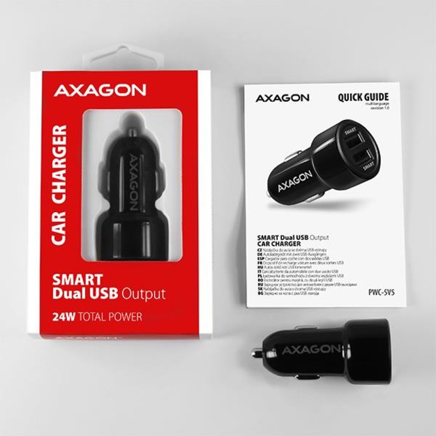 MOBILE CHARGER CAR USB 2PORT/24W PWC-5V5 AXAGON
