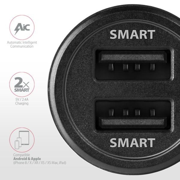 MOBILE CHARGER CAR USB 2PORT/24W PWC-5V5 AXAGON