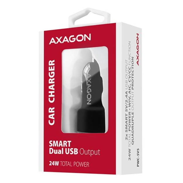 MOBILE CHARGER CAR USB 2PORT/24W PWC-5V5 AXAGON