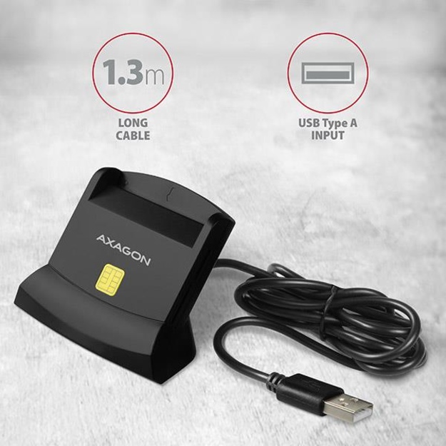 CARD READER STAND SMARTCARD/USB2.0 CRE-SM2 AXAGON