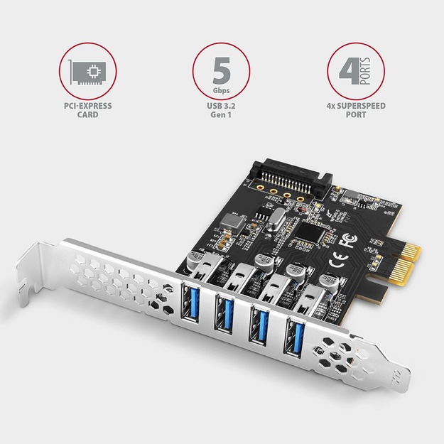 I/O CARD USB PCIE 4PORT/PCEU-43RS AXAGON
