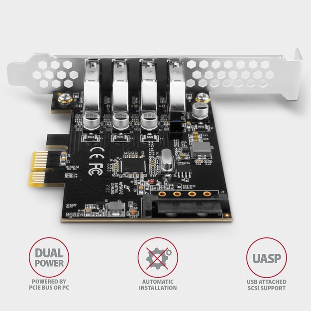 I/O CARD USB PCIE 4PORT/PCEU-43RS AXAGON