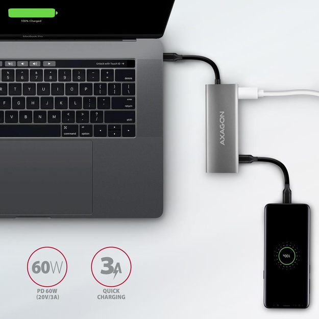 I/O HUB USB-C 5IN1/0.13M HMC-5G22 AXAGON