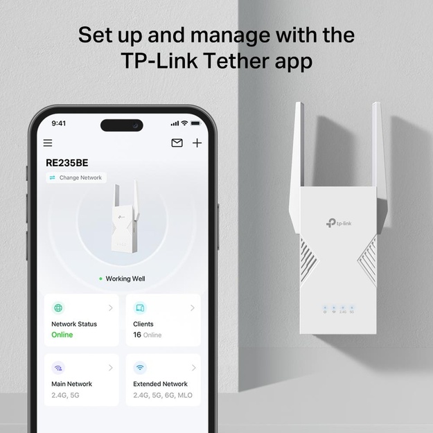 WRL RANGE EXTENDER 3600MBPS/DUAL BAND RE235BE TP-LINK