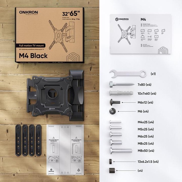 TV SET ACC WALL MOUNT /32-65 /BLACK M4-B ONKRON