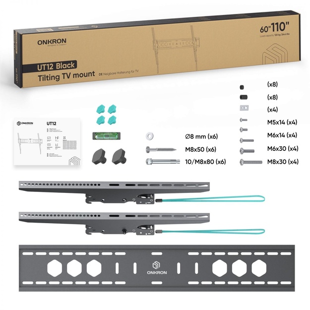 TV SET ACC WALL MOUNT/60-110 /BLACK UT12-B ONKRON