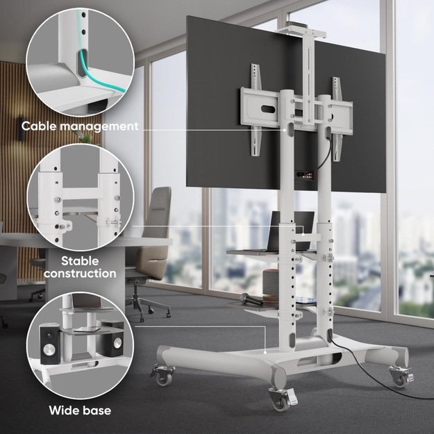 TV SET ACC MOBILE STAND/40-70 /WHITE TS1552-W ONKRON