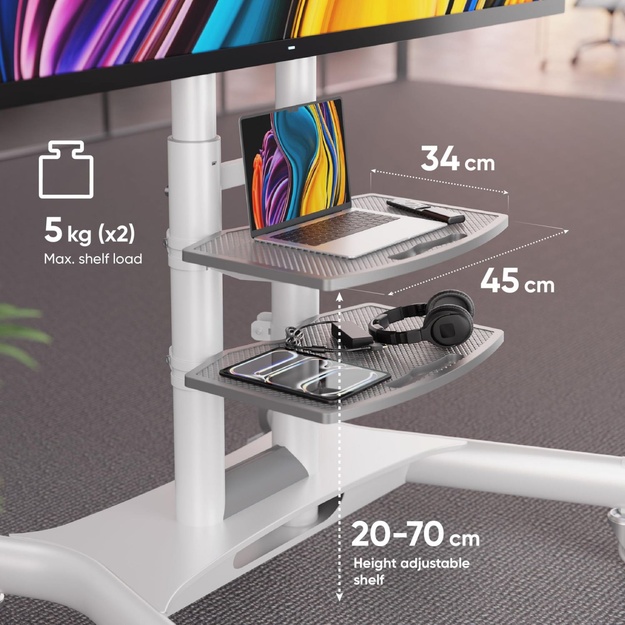 TV SET ACC MOBILE STAND/40-70 /WHITE TS1552-W ONKRON