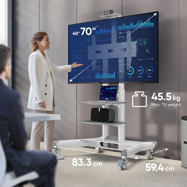 TV SET ACC MOBILE STAND/40-70 /WHITE TS1552-W ONKRON