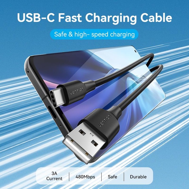 CABLE USB-C TO USB2.0/0.5M BLACK CTHBD VENTION