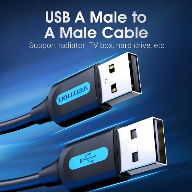CABLE USB2.0 MALE TO MALE/1.5M BLACK COJBG VENTION