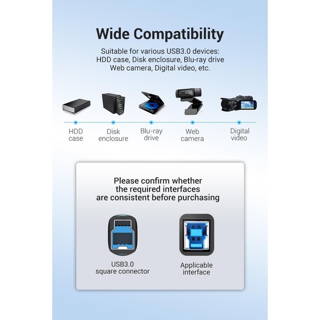 CABLE USB3.0 MALE TO MALE/3M BLACK COOBI VENTION