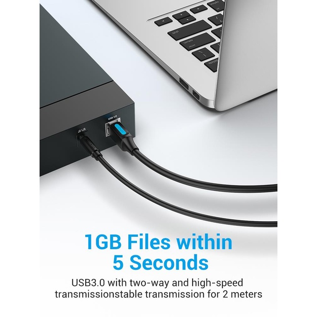 CABLE USB3.0 MALE TO MALE/3M BLACK COOBI VENTION
