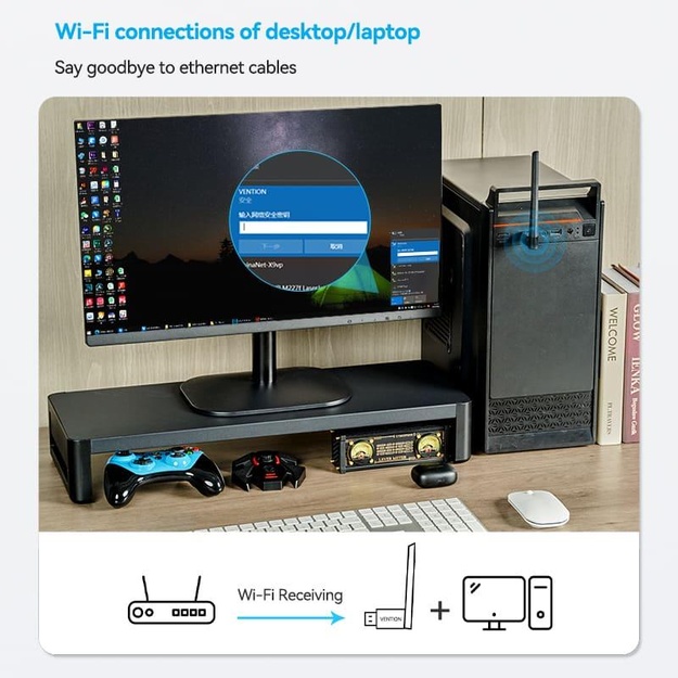 WRL ADAPTER USB 650MBPS/DUAL BAND KDTB0 VENTION