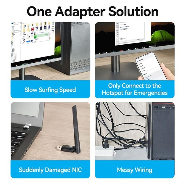 WRL ADAPTER USB 650MBPS/DUAL BAND KDTB0 VENTION