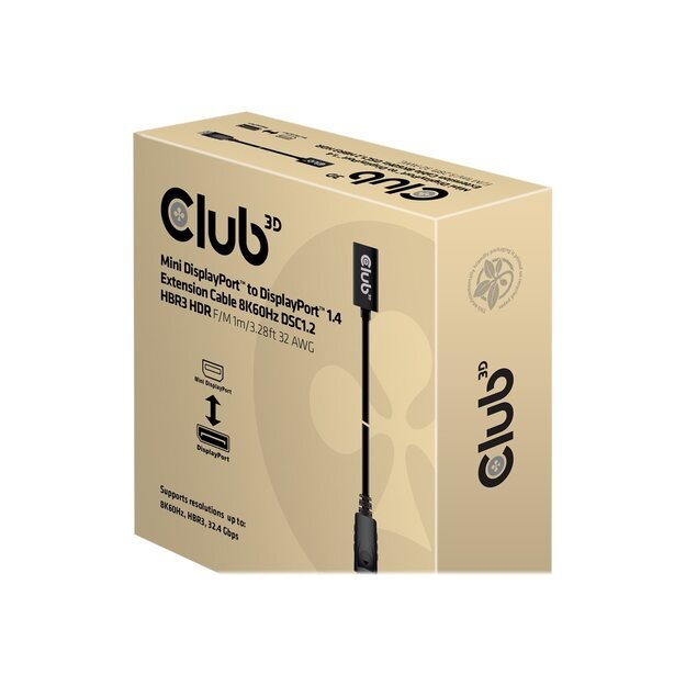 CABLE MINI DP TO DP 1M/M/F CAC-1120 CLUB3D 1