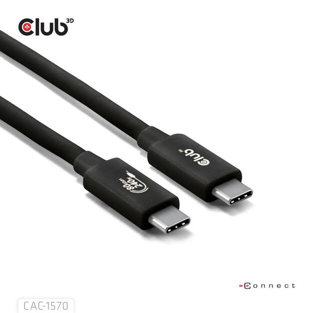 CABLE USB-C TO USB-C 1.2M/BLACK CAC-1570 CLUB3D 2