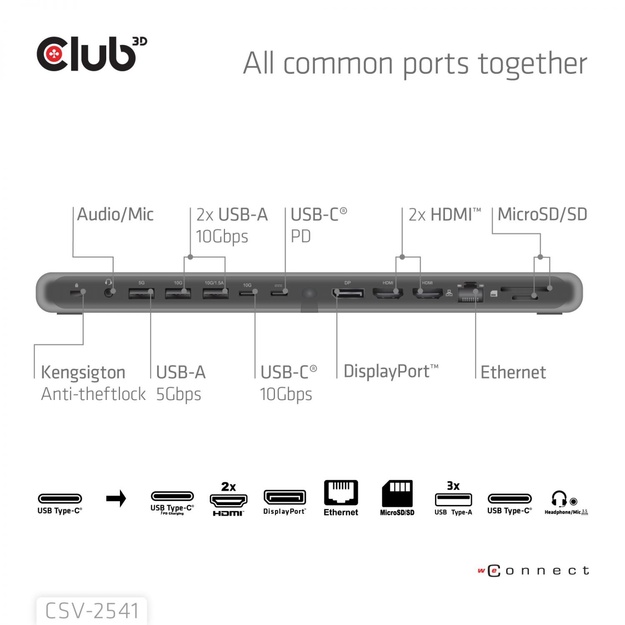 NB ACC DOCKING STATION 12IN1/USB-C 100W CSV-2541 CLUB3D