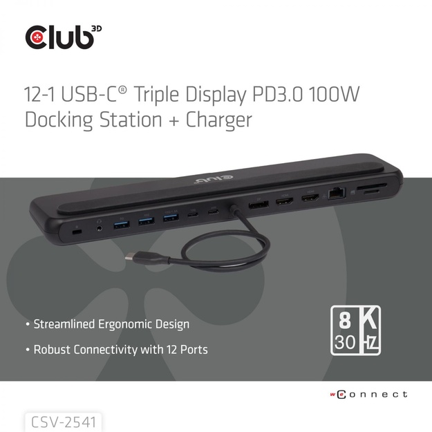 NB ACC DOCKING STATION 12IN1/USB-C 100W CSV-2541 CLUB3D