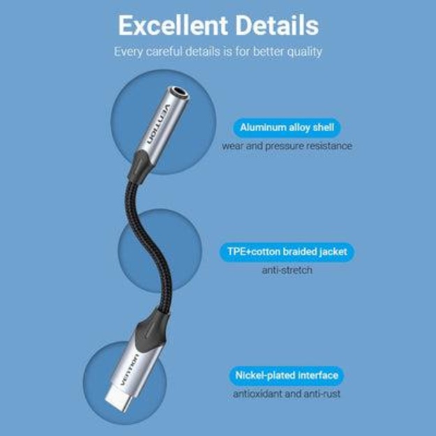 ADAPTER USB-C TO AUDIO 3.5MM/0.1M BGJHA VENTION