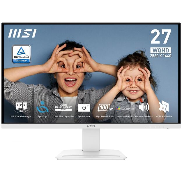 LCD Monitor|MSI|PRO MP273QW E2|27 |Business|Matte|2560x1440|16:9|100Hz|1 ms|Speakers|Colour White|PROMP273QWE2