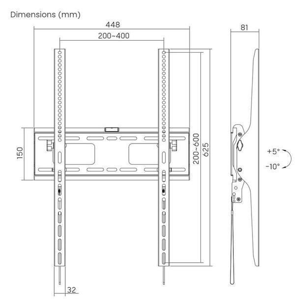 TV SET ACC WALL MOUNT 37-75 /WM-75T-04 GEMBIRD