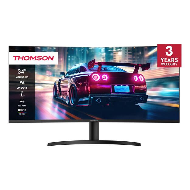 LCD Monitor|THOMSON|34  |3440 x 1440 pixels|UltraWide Quad HD|LCD|Curved|M34QG7Y14C