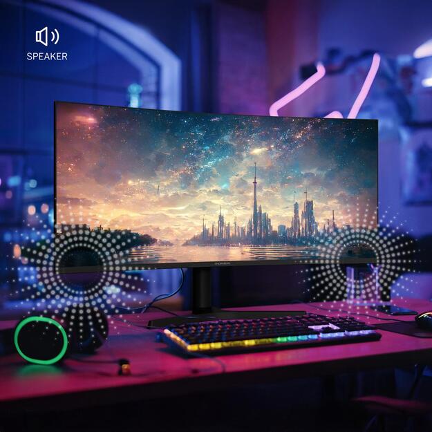 LCD Monitor|THOMSON|34  |3440 x 1440 pixels|UltraWide Quad HD|LCD|Curved|M34QG7Y14C 14