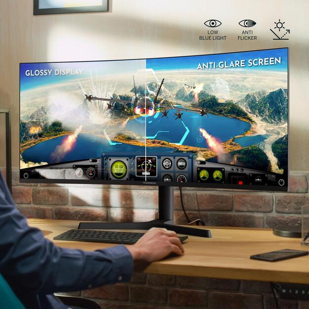 LCD Monitor|THOMSON|34  |3440 x 1440 pixels|UltraWide Quad HD|LCD|Curved|M34QG7Y14C 13